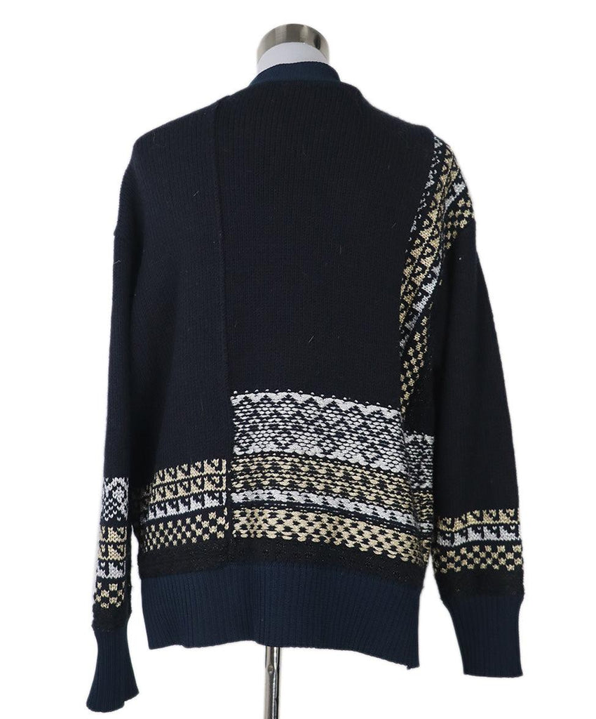 Phillip Lim Navy & Gold Knit Cardigan sz 2 - Michael's Consignment NYC