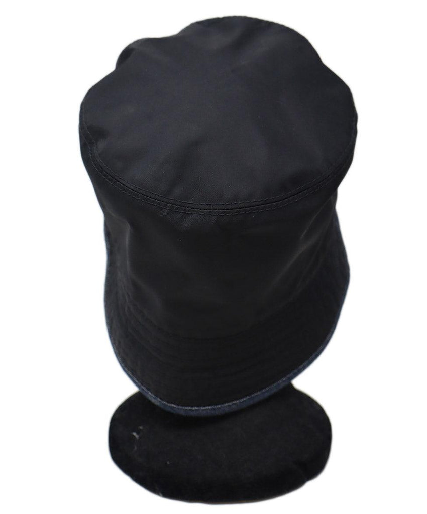 Prada Black Nylon & Blue Denim Reversible Bucket Hat - Michael's Consignment NYC