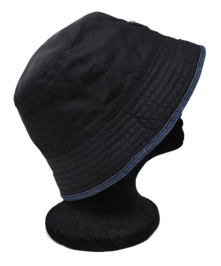Prada Black Nylon & Blue Denim Reversible Bucket Hat - Michael's Consignment NYC