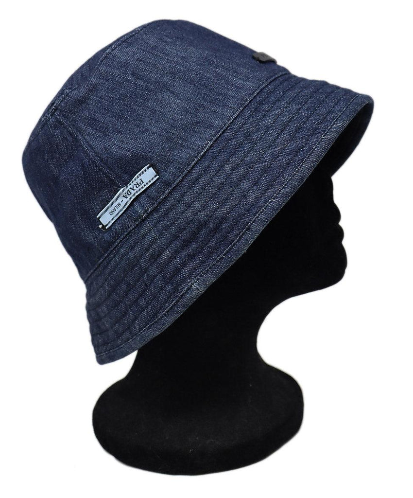Prada Black Nylon & Blue Denim Reversible Bucket Hat - Michael's Consignment NYC