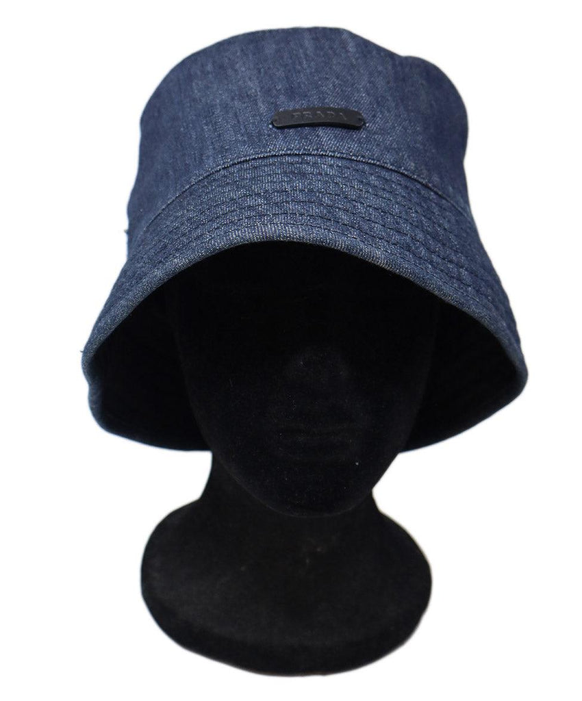 Prada Black Nylon & Blue Denim Reversible Bucket Hat - Michael's Consignment NYC