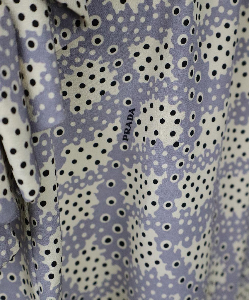 Prada Ivory & Grey Print Silk Dress sz 2 - Michael's Consignment NYC