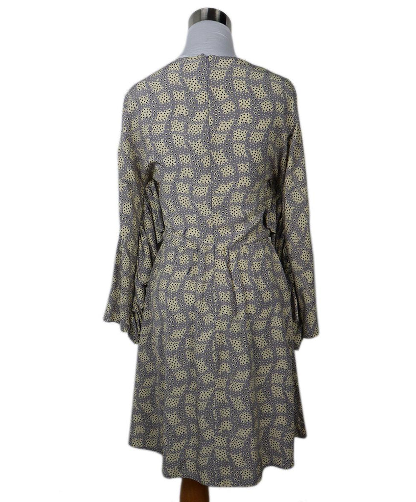 Prada Ivory & Grey Print Silk Dress sz 2 - Michael's Consignment NYC