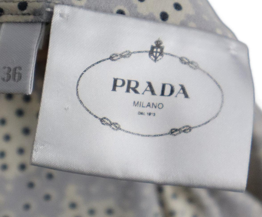 Prada Ivory & Grey Print Silk Dress sz 2 - Michael's Consignment NYC