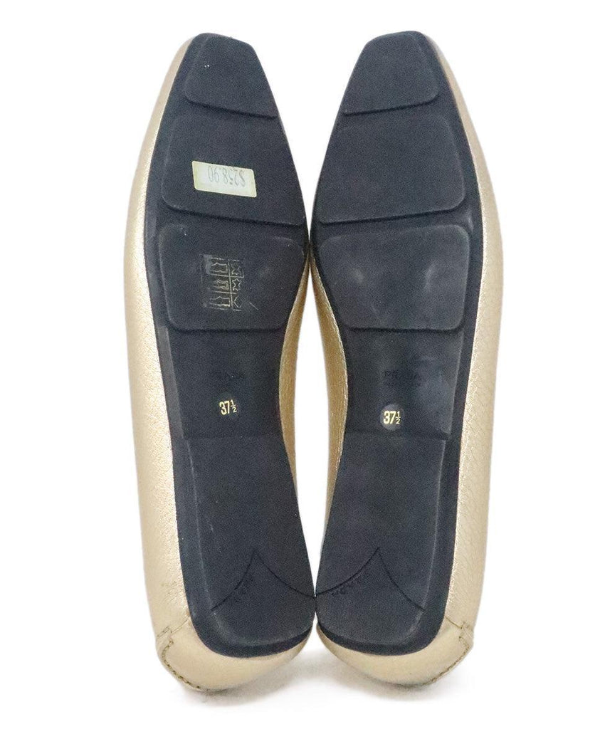 Prada Metallic Gold Leather Loafers sz 7.5 - Michael's Consignment NYC