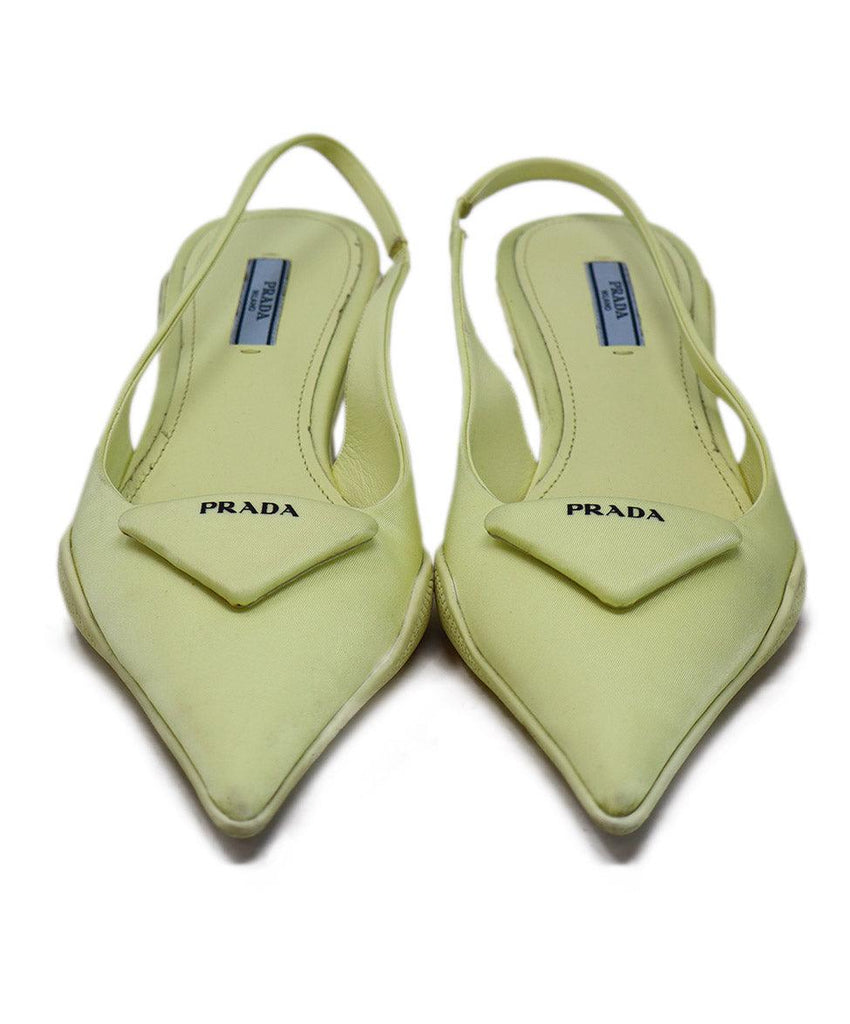 Prada Neon Yellow Nylon Slingbacks sz 7.5 - Michael's Consignment NYC