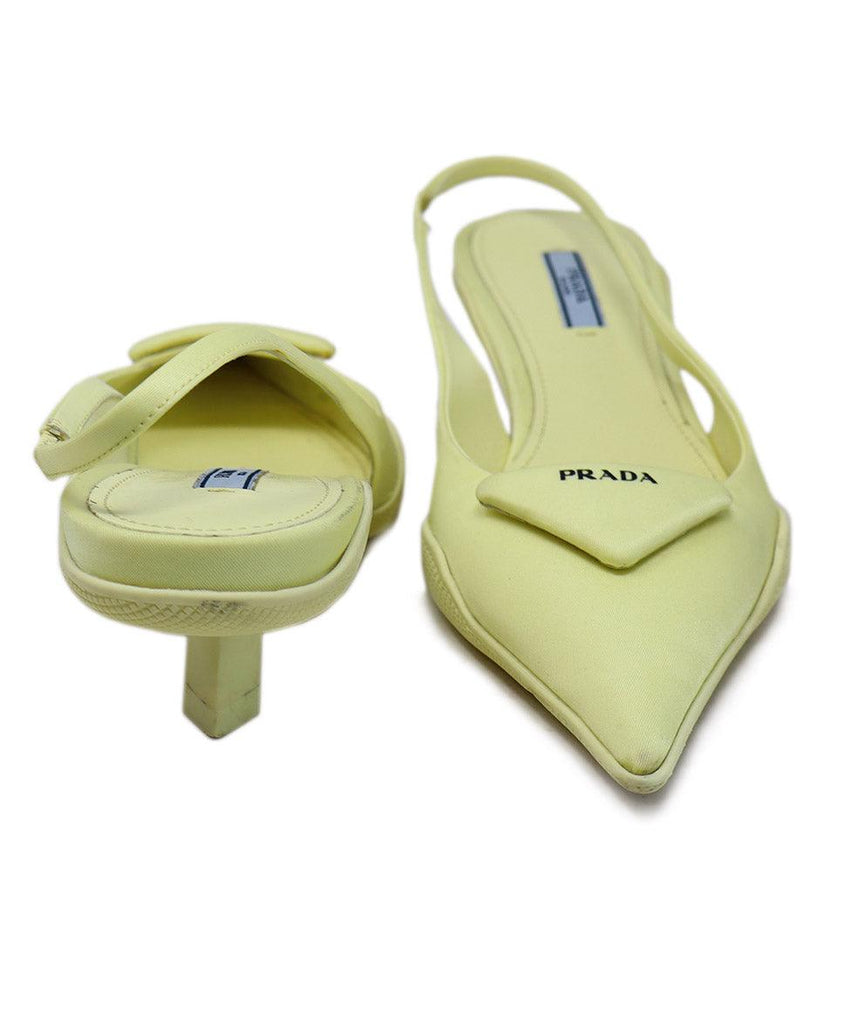 Prada Neon Yellow Nylon Slingbacks sz 7.5 - Michael's Consignment NYC