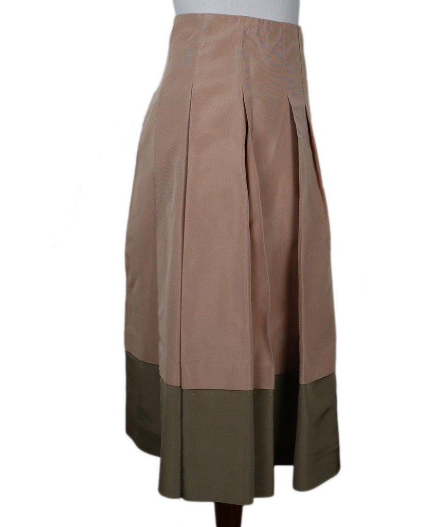 Prada Pink & Beige Trim Silk Skirt sz 6 - Michael's Consignment NYC