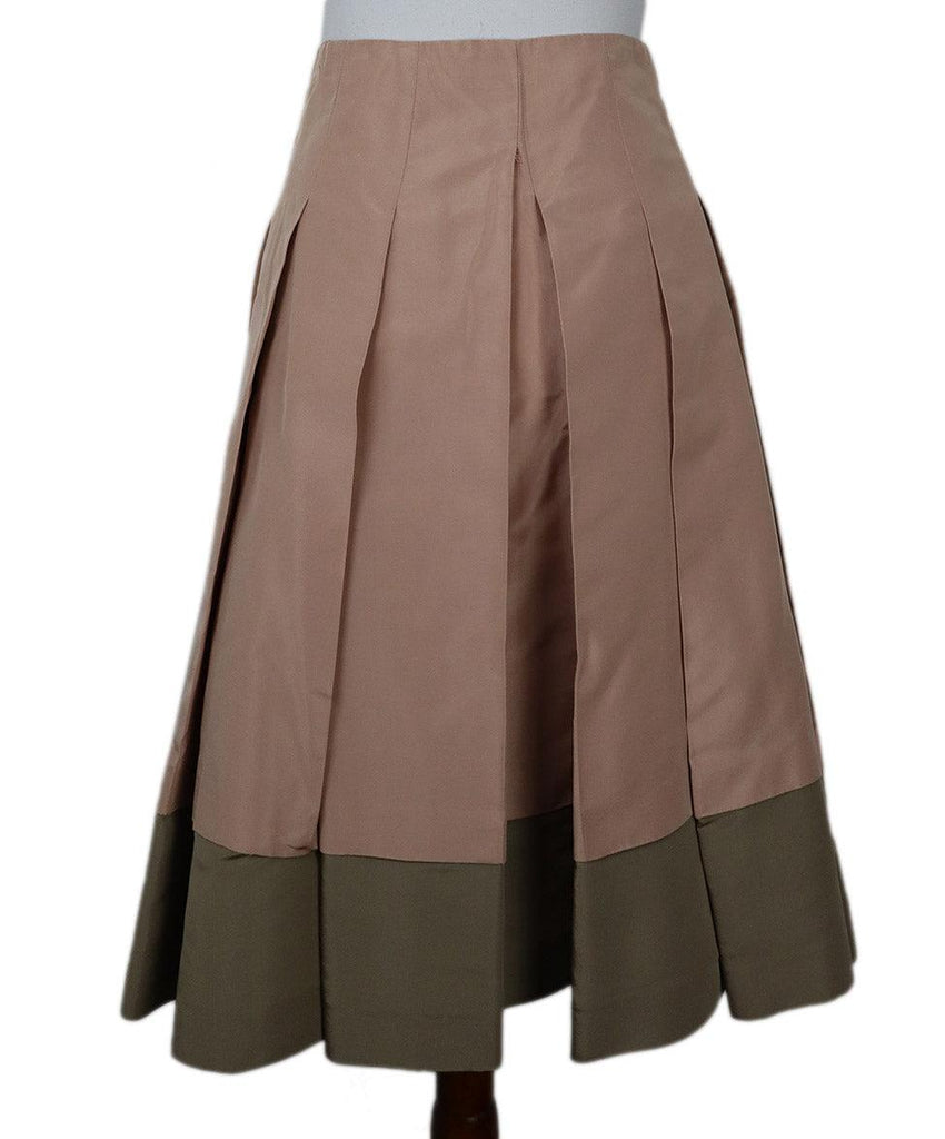 Prada Pink & Beige Trim Silk Skirt sz 6 - Michael's Consignment NYC