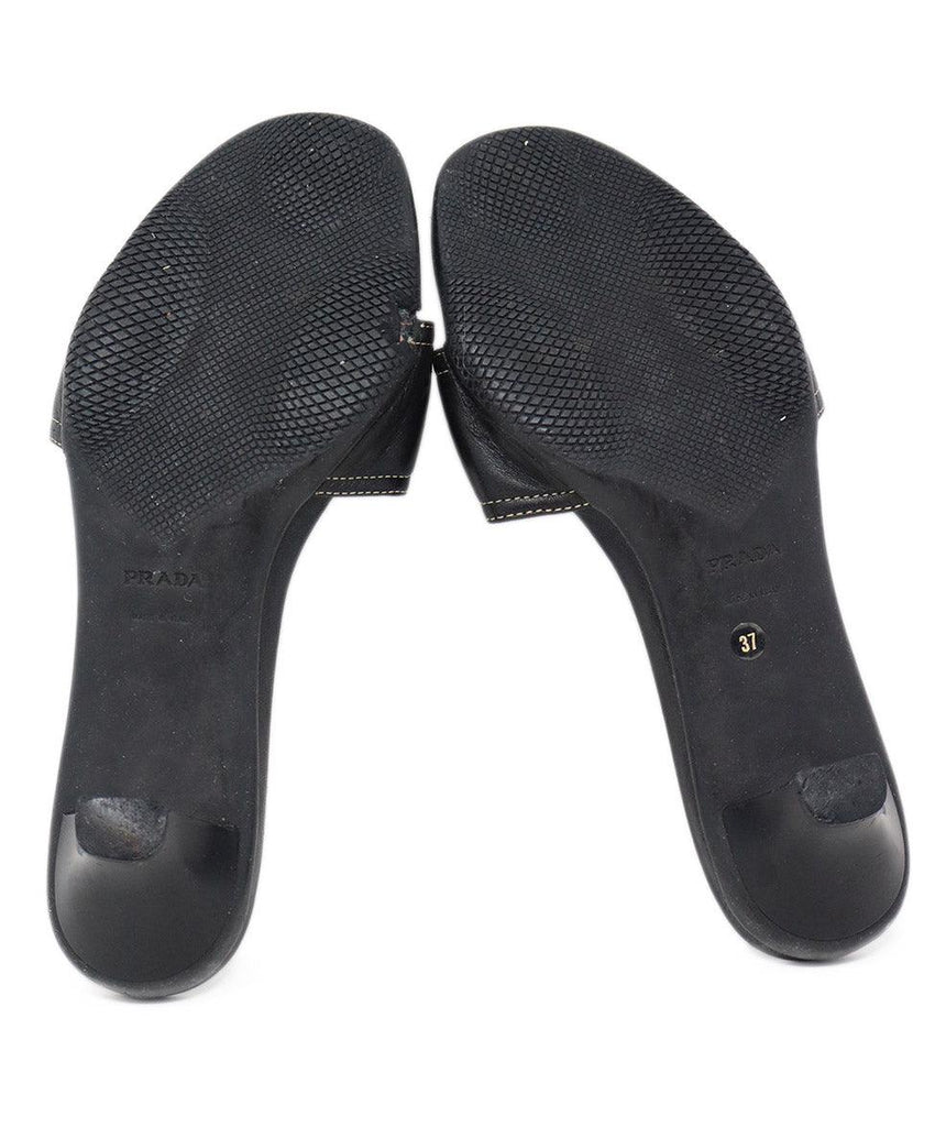 Prada Sport Black Leather Sandals sz 7 - Michael's Consignment NYC