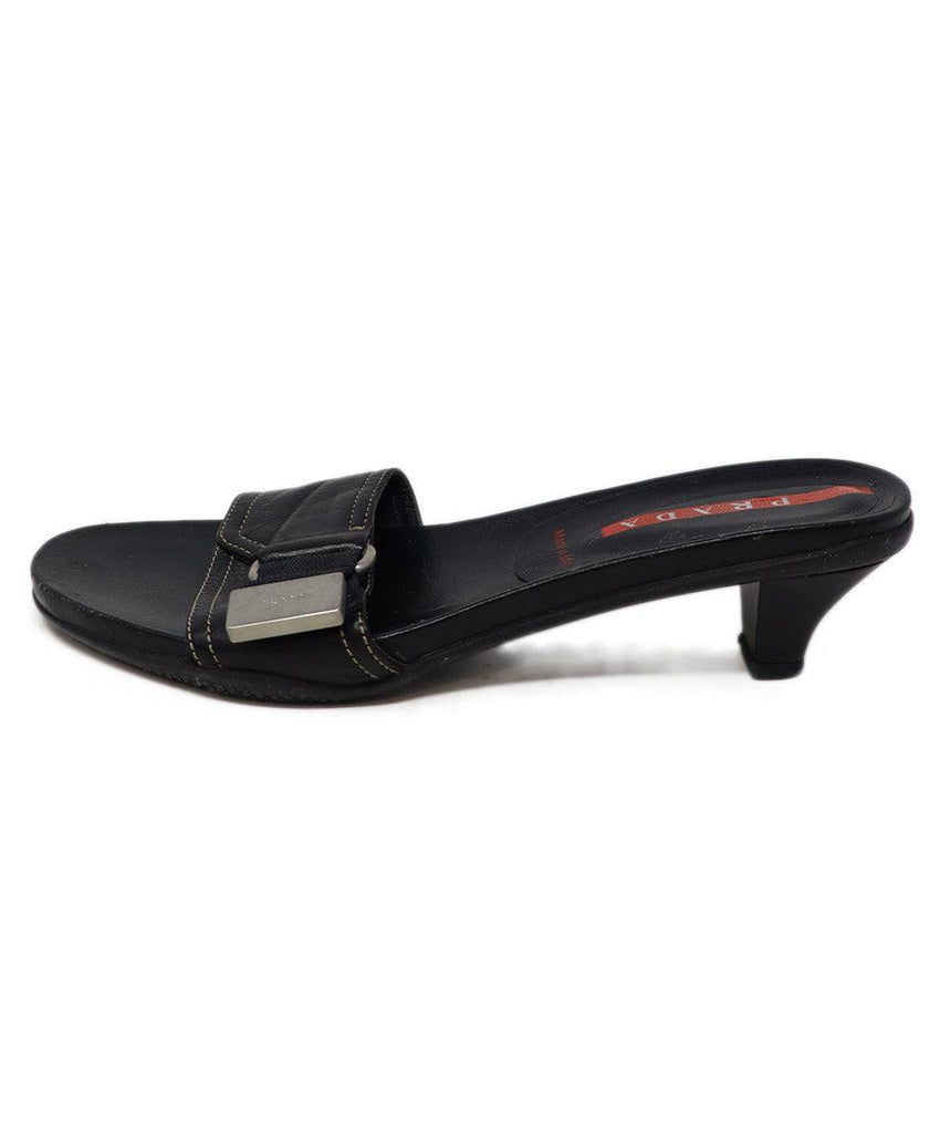 Prada Sport Black Leather Sandals sz 7 - Michael's Consignment NYC