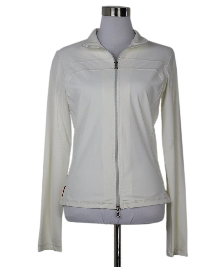 Prada Sport White Zip Up Jacket sz 6 - Michael's Consignment NYC