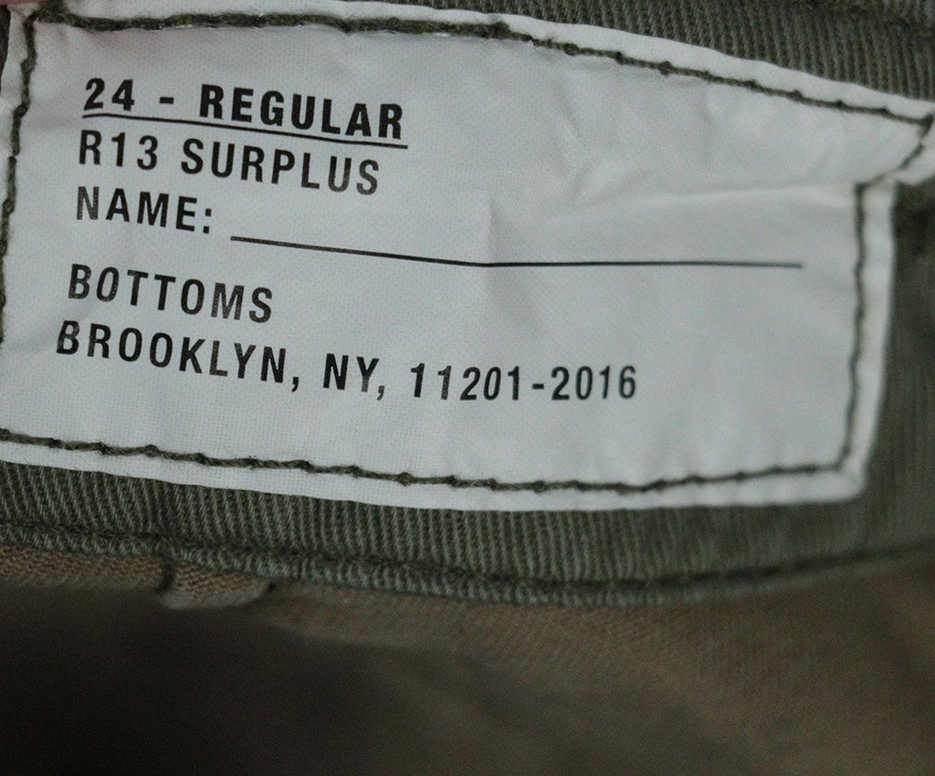R13 Green Camouflage Print Pants sz 4 - Michael's Consignment NYC