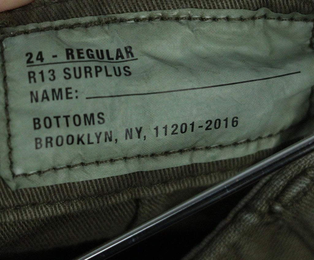 R13 Olive Green Cotton Pants sz 4 - Michael's Consignment NYC