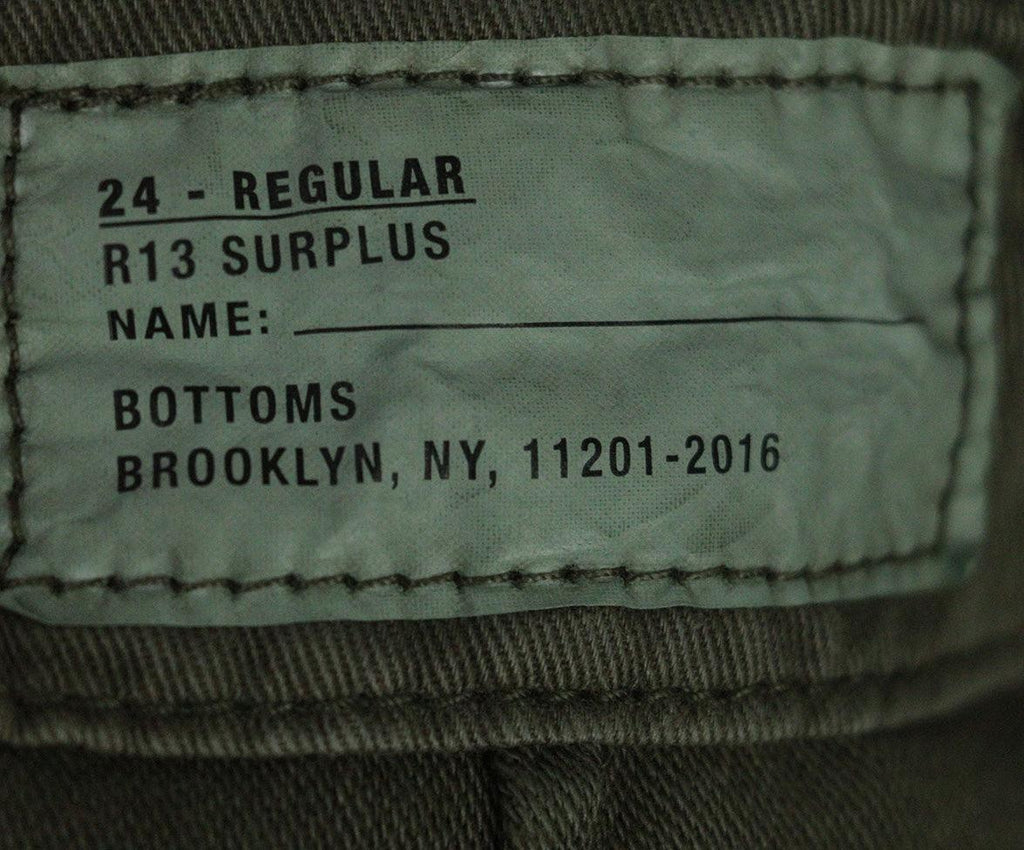 R13 Olive Green Cotton Pants sz 4 - Michael's Consignment NYC