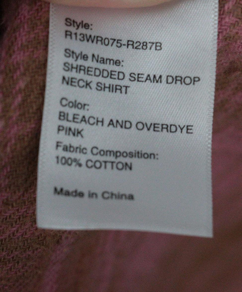 R13 Pink & Brown Plaid Flannel Top sz 2 - Michael's Consignment NYC