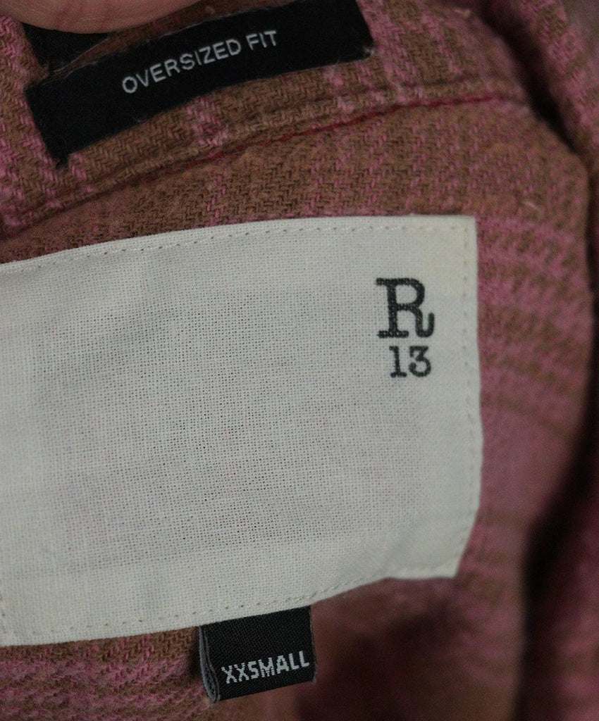 R13 Pink & Brown Plaid Flannel Top sz 2 - Michael's Consignment NYC