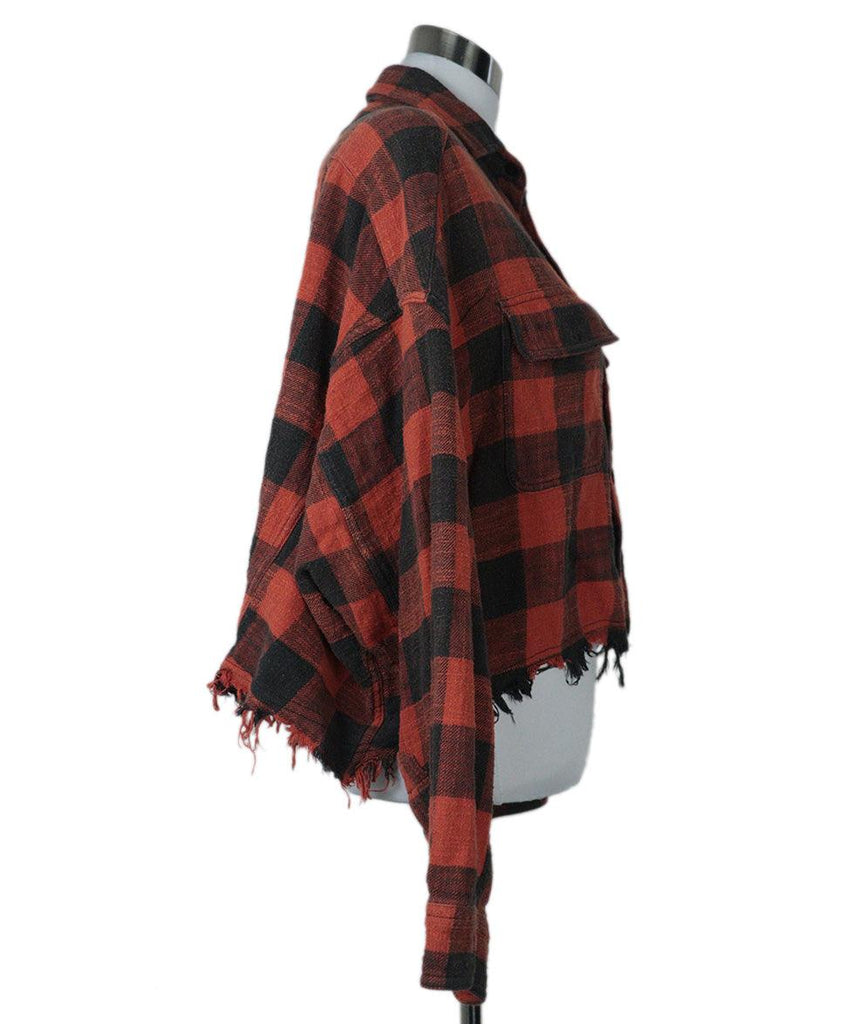 R13 Red & Black Plaid Flannel Shirt sz 4 - Michael's Consignment NYC