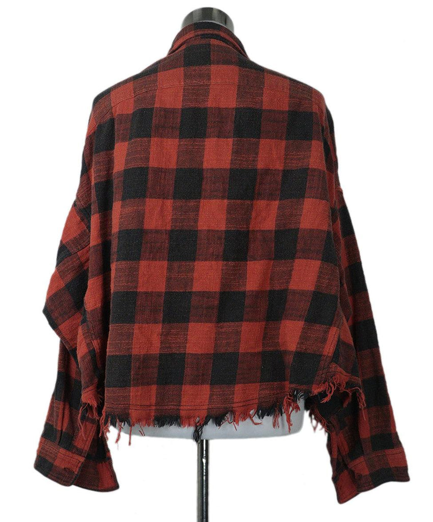 R13 Red & Black Plaid Flannel Shirt sz 4 - Michael's Consignment NYC