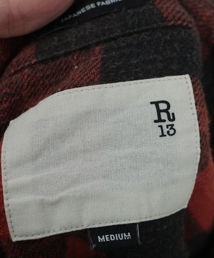 R13 Red & Black Plaid Flannel Shirt sz 4 - Michael's Consignment NYC