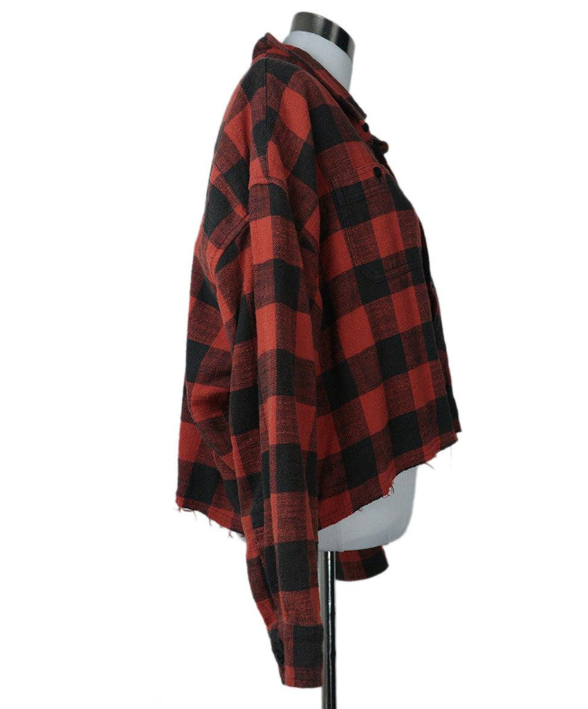 R13 Red & Black Plaid Flannel Shirt sz 6 - Michael's Consignment NYC