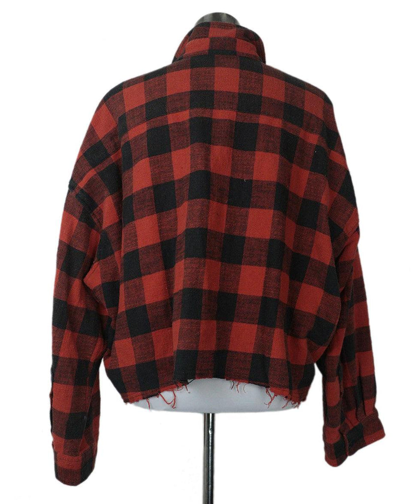R13 Red & Black Plaid Flannel Shirt sz 6 - Michael's Consignment NYC
