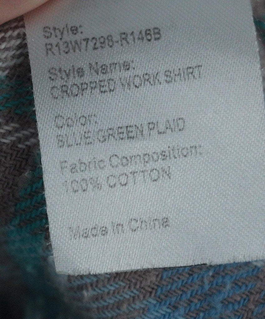 R13 Turquoise Plaid Flannel Shirt sz 4 - Michael's Consignment NYC