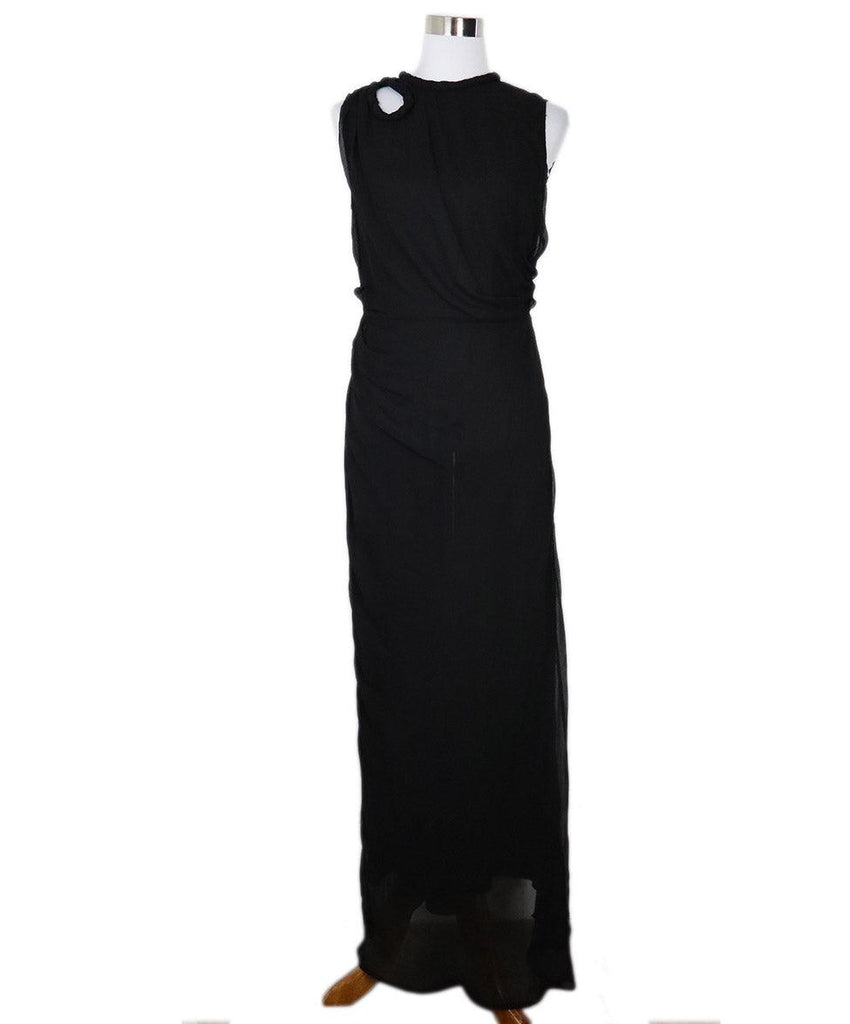 Rachel Gilbert Long Black Silk Dress sz 6 - Michael's Consignment NYC