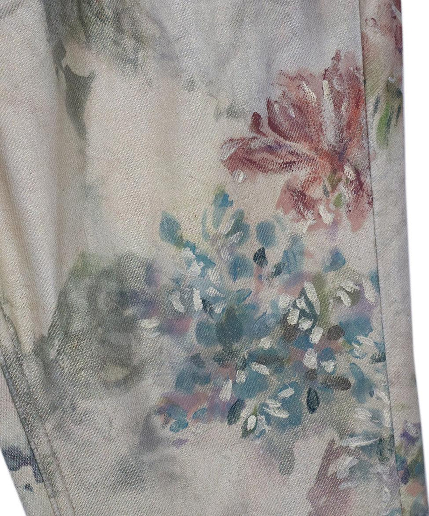 Ralph Lauren Gold Floral Print Denim Pants sz 6 - Michael's Consignment NYC