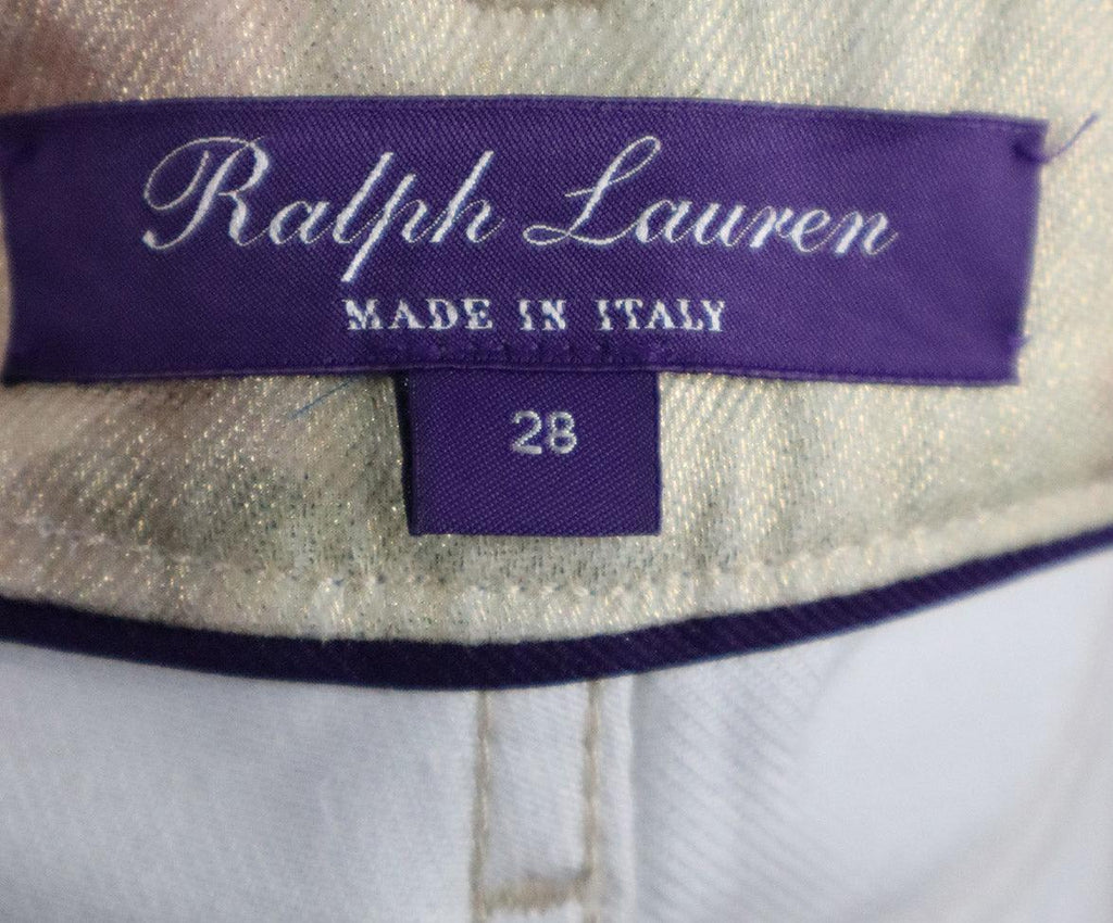 Ralph Lauren Gold Floral Print Denim Pants sz 6 - Michael's Consignment NYC