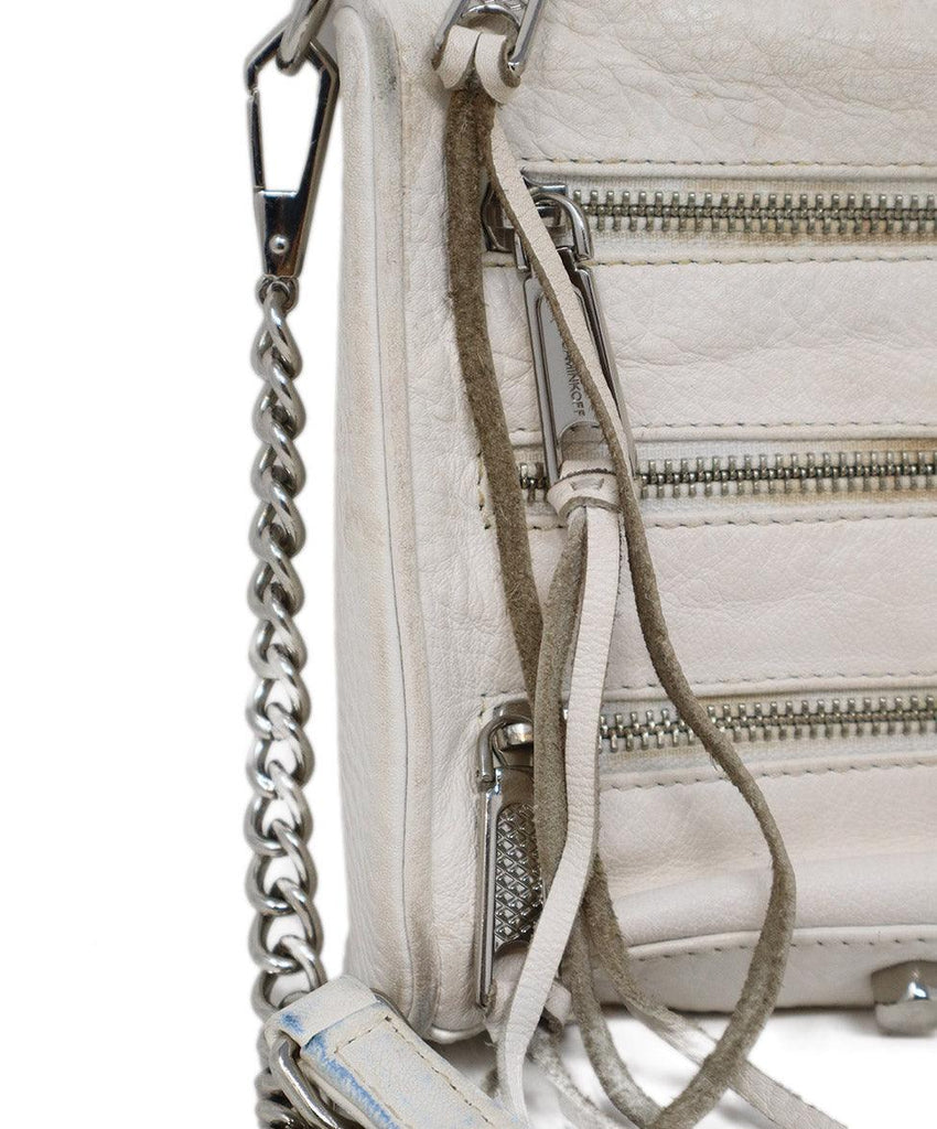 Rebecca Minkoff White Leather Fringe Crossbody - Michael's Consignment NYC