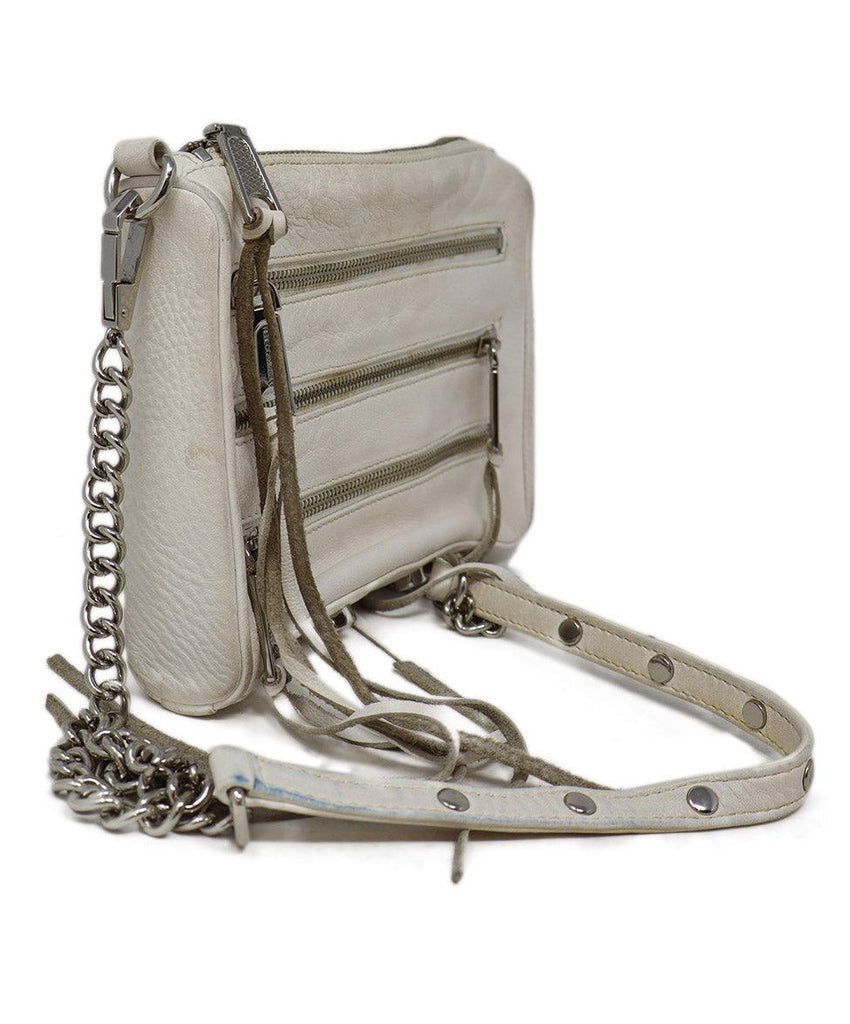 Rebecca Minkoff White Leather Fringe Crossbody - Michael's Consignment NYC