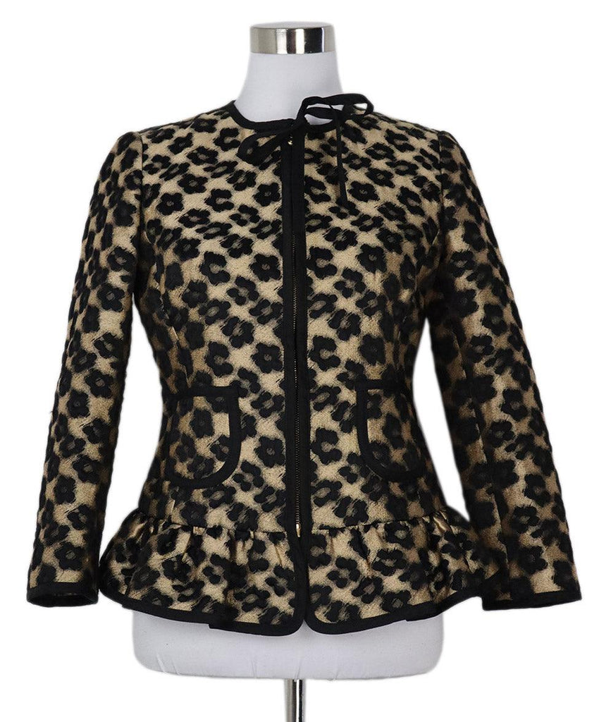 Red Valentino Black & Champagne Floral Jacket sz 4 - Michael's Consignment NYC