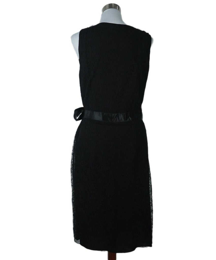 Red Valentino Black Lace & Satin Trim Dress sz 12 - Michael's Consignment NYC
