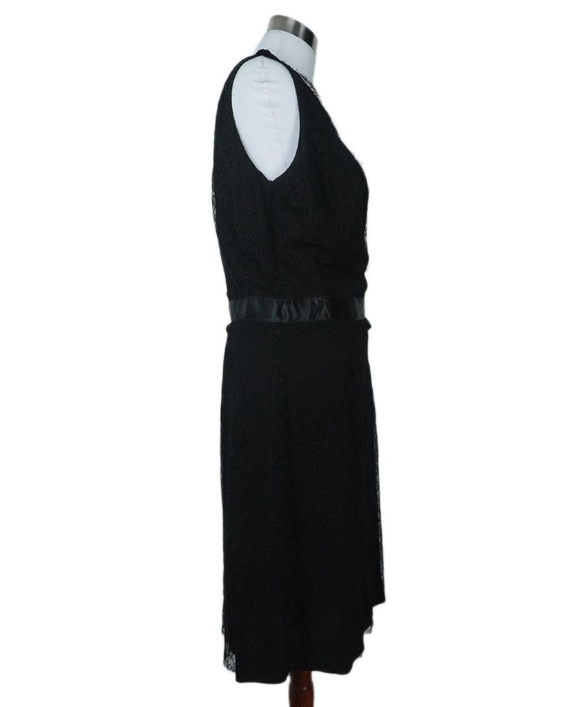 Red Valentino Black Lace & Satin Trim Dress sz 12 - Michael's Consignment NYC