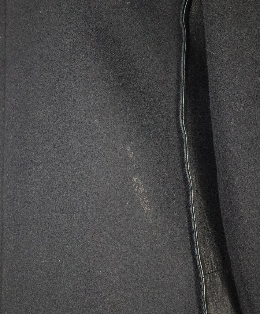 Reed Krakoff Black Cashmere & Leather Trim Coat sz 4 - Michael's Consignment NYC