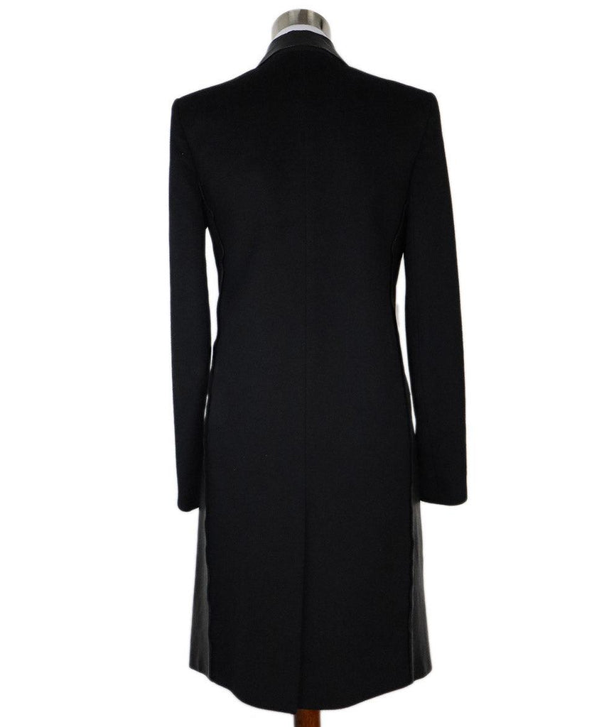 Reed Krakoff Black Cashmere & Leather Trim Coat sz 4 - Michael's Consignment NYC
