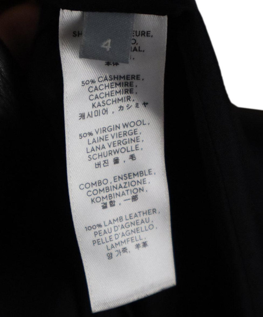 Reed Krakoff Black Cashmere & Leather Trim Coat sz 4 - Michael's Consignment NYC