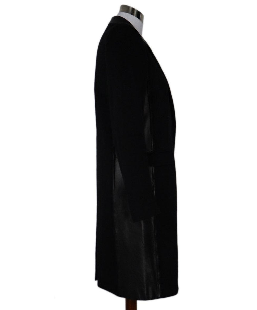 Reed Krakoff Black Cashmere & Leather Trim Coat sz 4 - Michael's Consignment NYC
