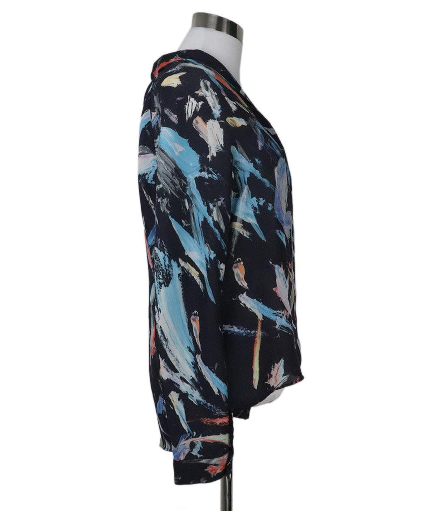 Reiss Navy Print Blouse sz 0 - Michael's Consignment NYC