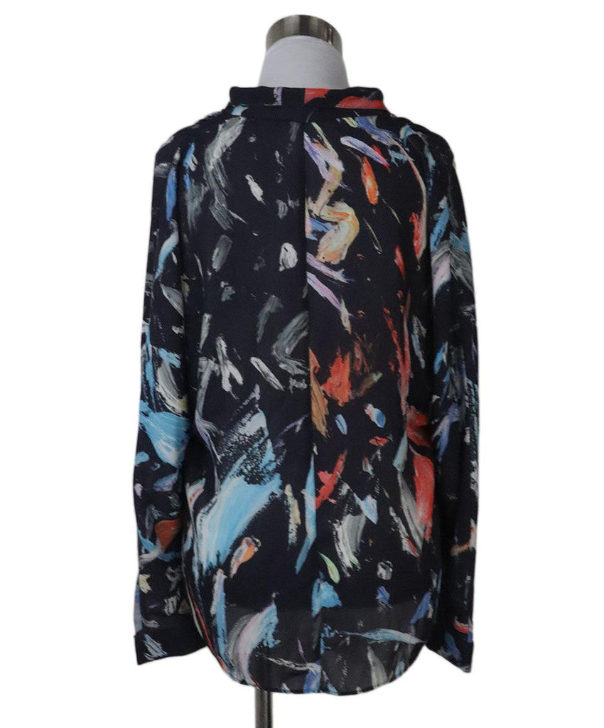 Reiss Navy Print Blouse sz 0 - Michael's Consignment NYC