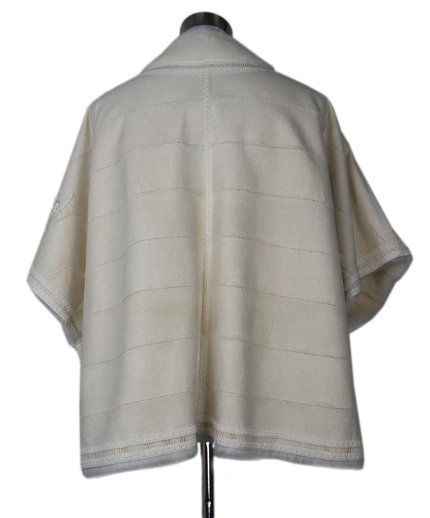 Reversible White Link & Leather Poncho sz 4 - Michael's Consignment NYC