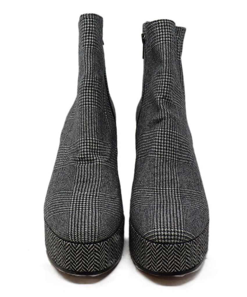 Robert Clergerie B&W Plaid Flannel Platforms sz 10 - Michael's Consignment NYC