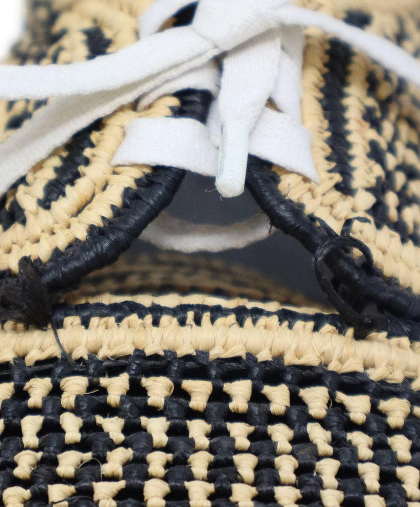 Robert Clergerie Black & Tan Raffia Sneakers sz 12 - Michael's Consignment NYC