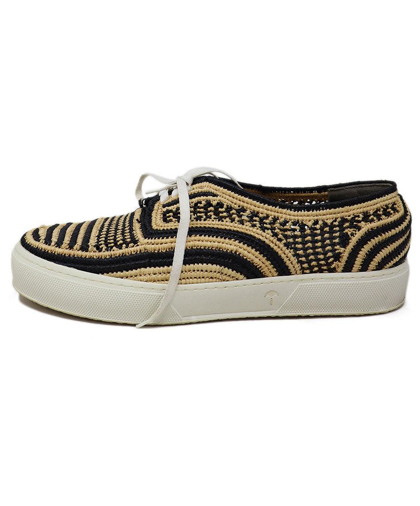 Robert Clergerie Black & Tan Raffia Sneakers sz 12 - Michael's Consignment NYC