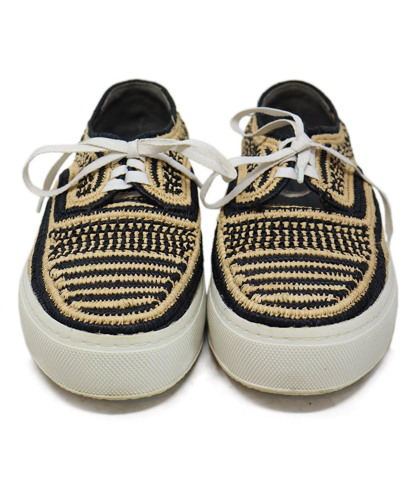 Robert Clergerie Black & Tan Raffia Sneakers sz 12 - Michael's Consignment NYC