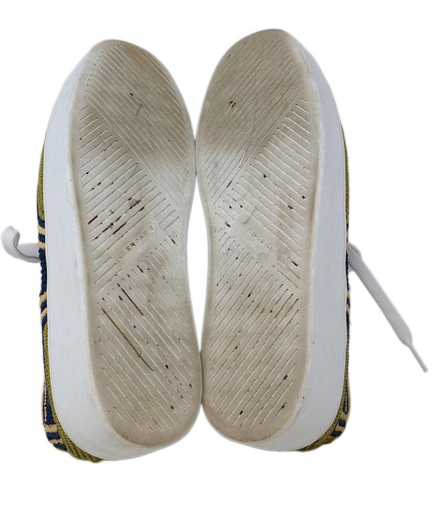 Robert Clergerie Navy & Beige Woven Raffia Sneakers sz 11 - Michael's Consignment NYC