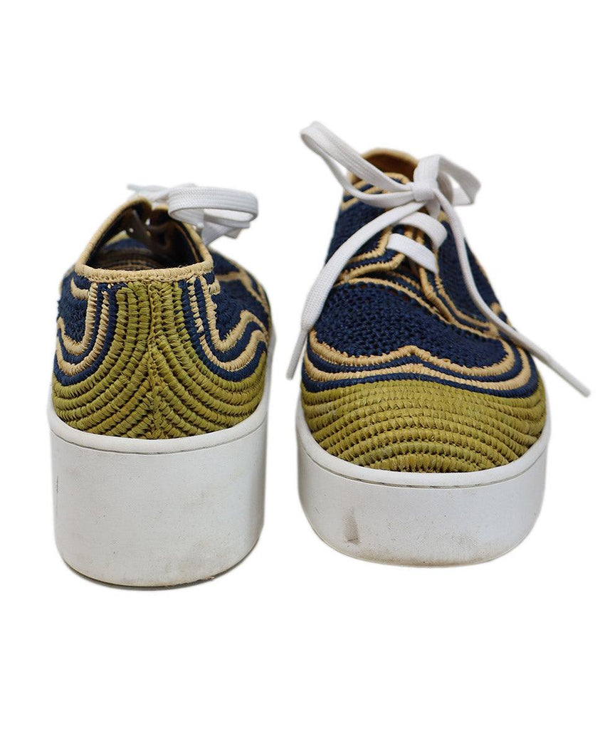 Robert Clergerie Navy & Beige Woven Raffia Sneakers sz 11 - Michael's Consignment NYC
