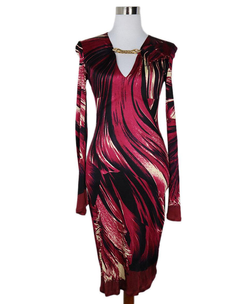 Roberto Cavalli Magenta & Black Print Dress sz 2 - Michael's Consignment NYC