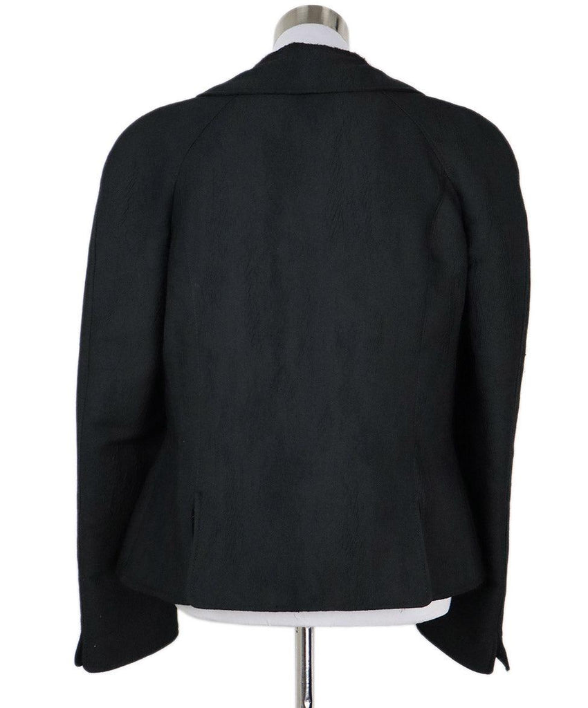 Rochas Black Crepe Textured Jacket sz 8 - Michael's Consignment NYC
